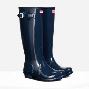 Hunter navy rain boots